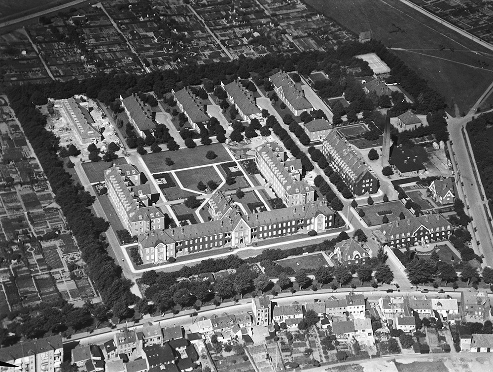 Luftfoto af det oprindelige sygehus
